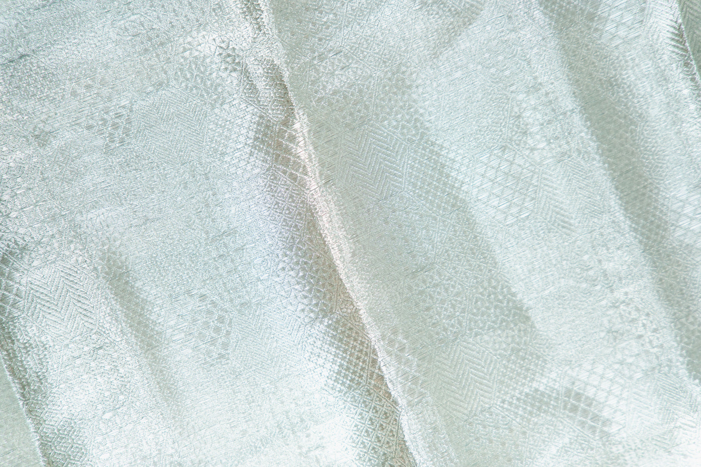 Metallic Silver-Grey Tissue Silk Saree