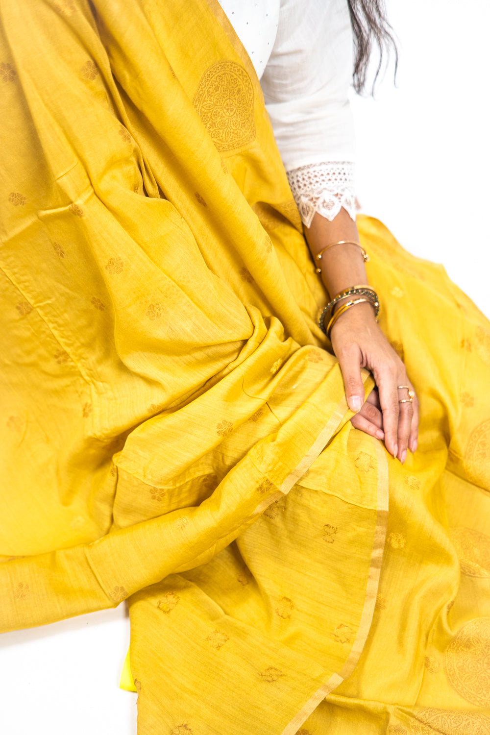 Yellow Mandala Zari Banarasi Moonga Silk Dupatta