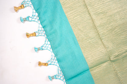 Sea Green Gold Zari Booti Banarasi Moonga Silk Dupatta