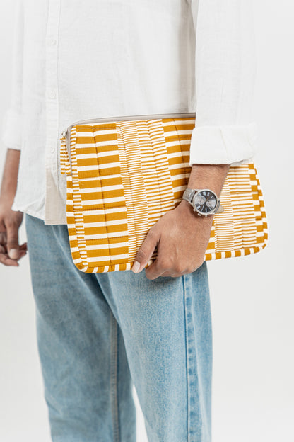 Ochre Yellow Geometric 3-Piece Laptop Bag Set