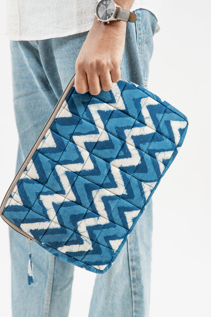 Indigo Blue Batik Chevron 3-Piece Laptop Bag Set