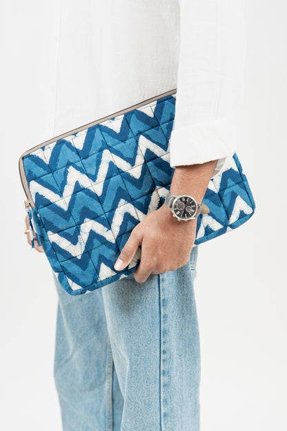 Indigo Blue Batik Chevron 3-Piece Laptop Bag Set