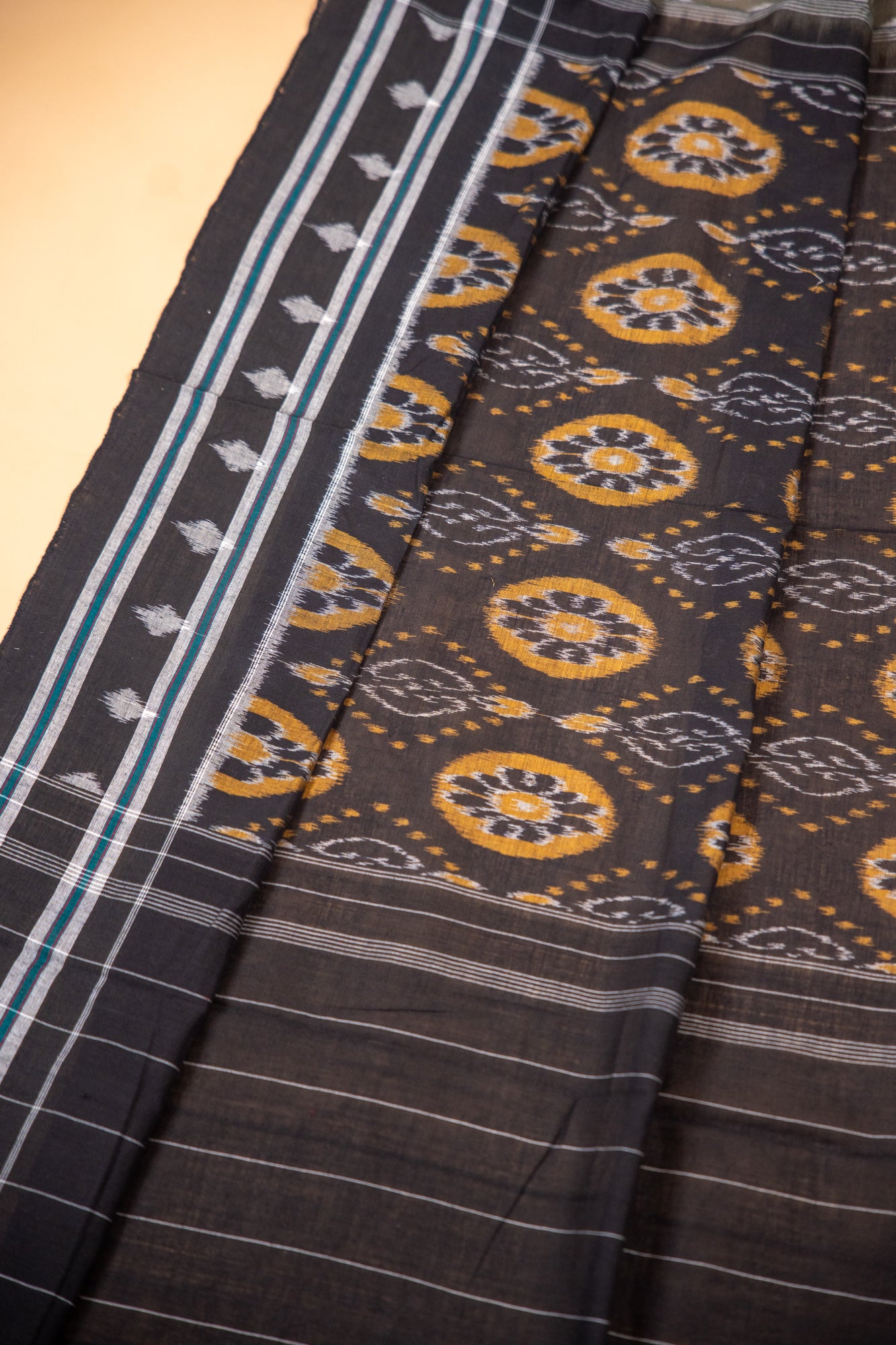 Sage Green Sambalpuri Cotton Saree | Atulya Karigari