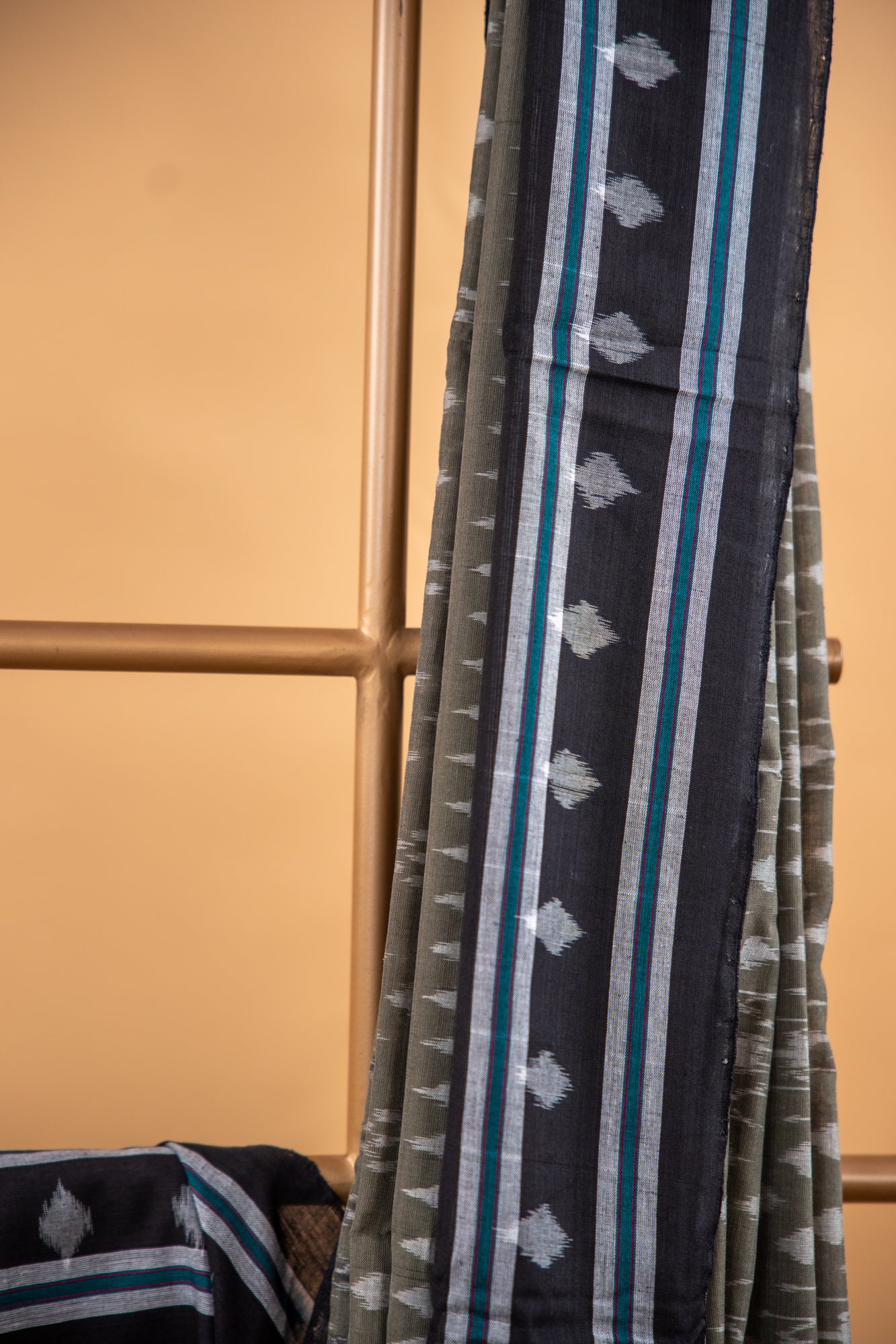 Sage Green Sambalpuri Cotton Saree | Atulya Karigari
