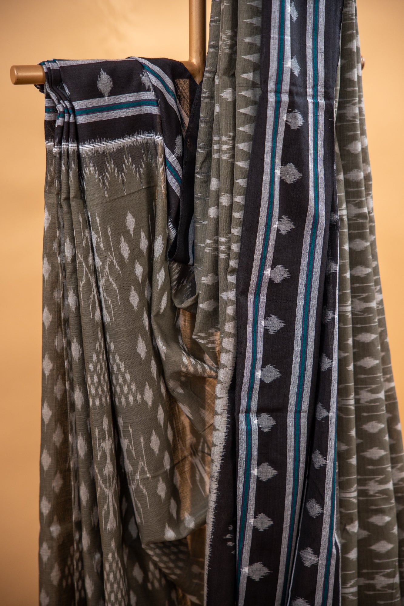 Sage Green Sambalpuri Cotton Saree | Atulya Karigari