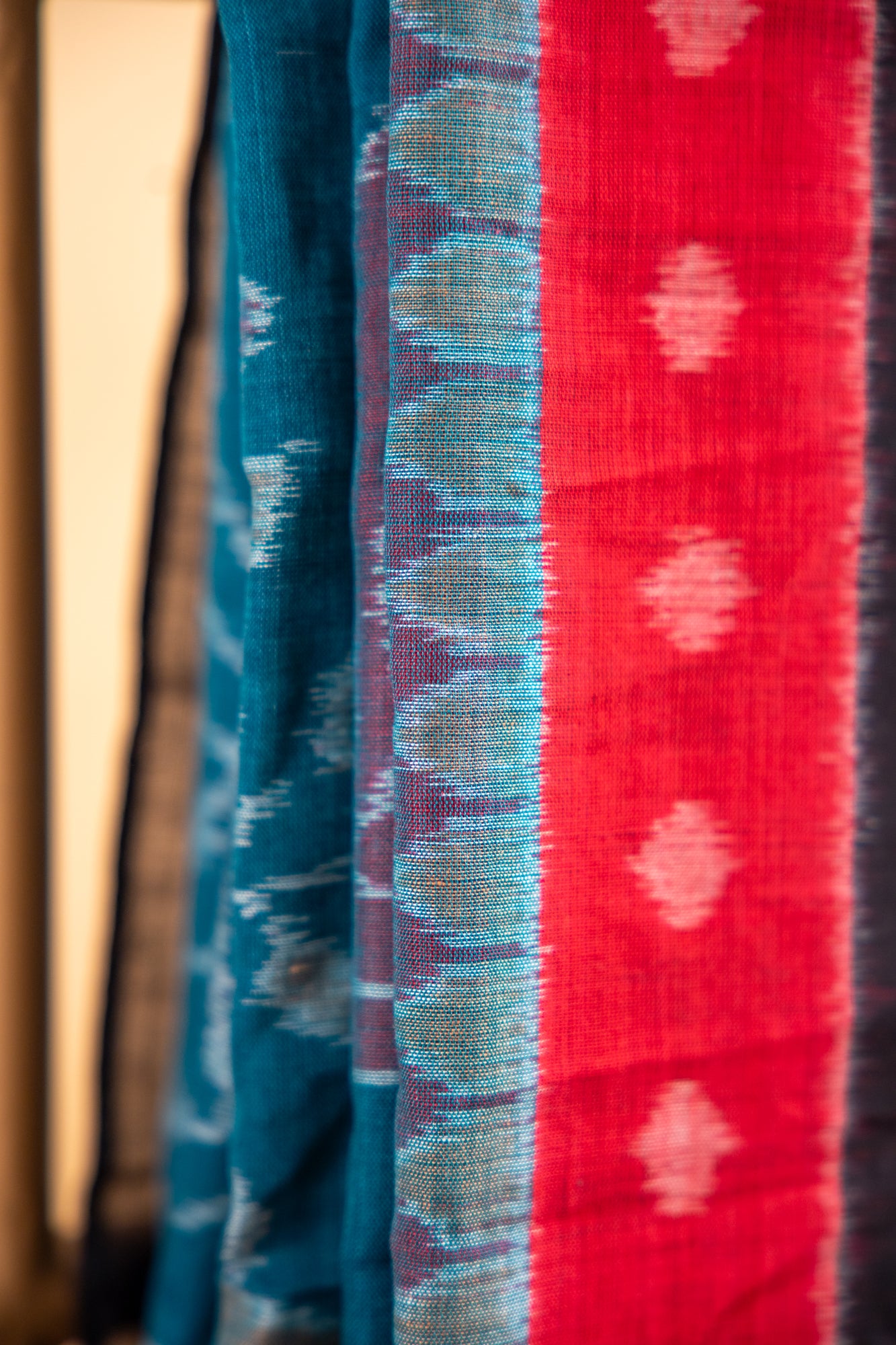 Indigo Teal Sambalpuri Cotton Handloom Saree with Tree of Life Motifs | Atulyakarigari