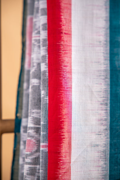 Handwoven Charcoal Grey Sambalpuri Cotton Saree with Geometric Design