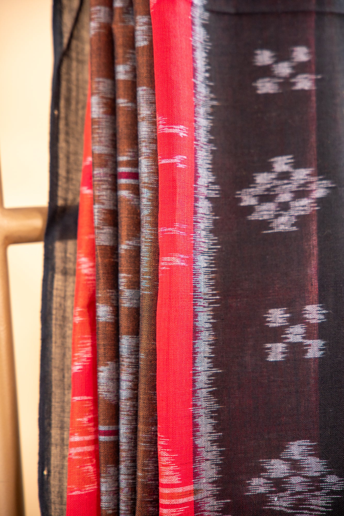 Handwoven Brown Sambalpuri Cotton Saree with Traditional Elephant Motifs