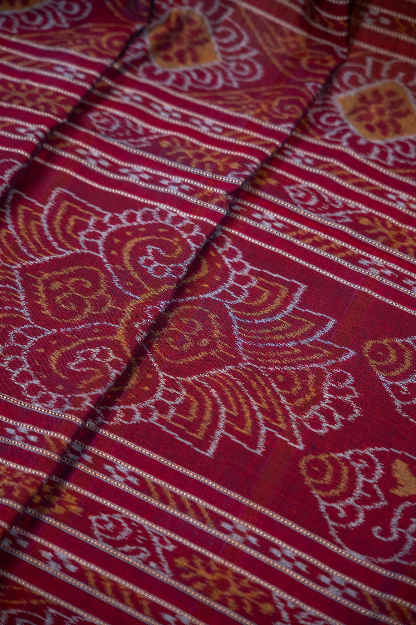 Deep Sea Green Sambalpuri Cotton Handloom Saree with Traditional Ikat Motifs | Atulyakarigari