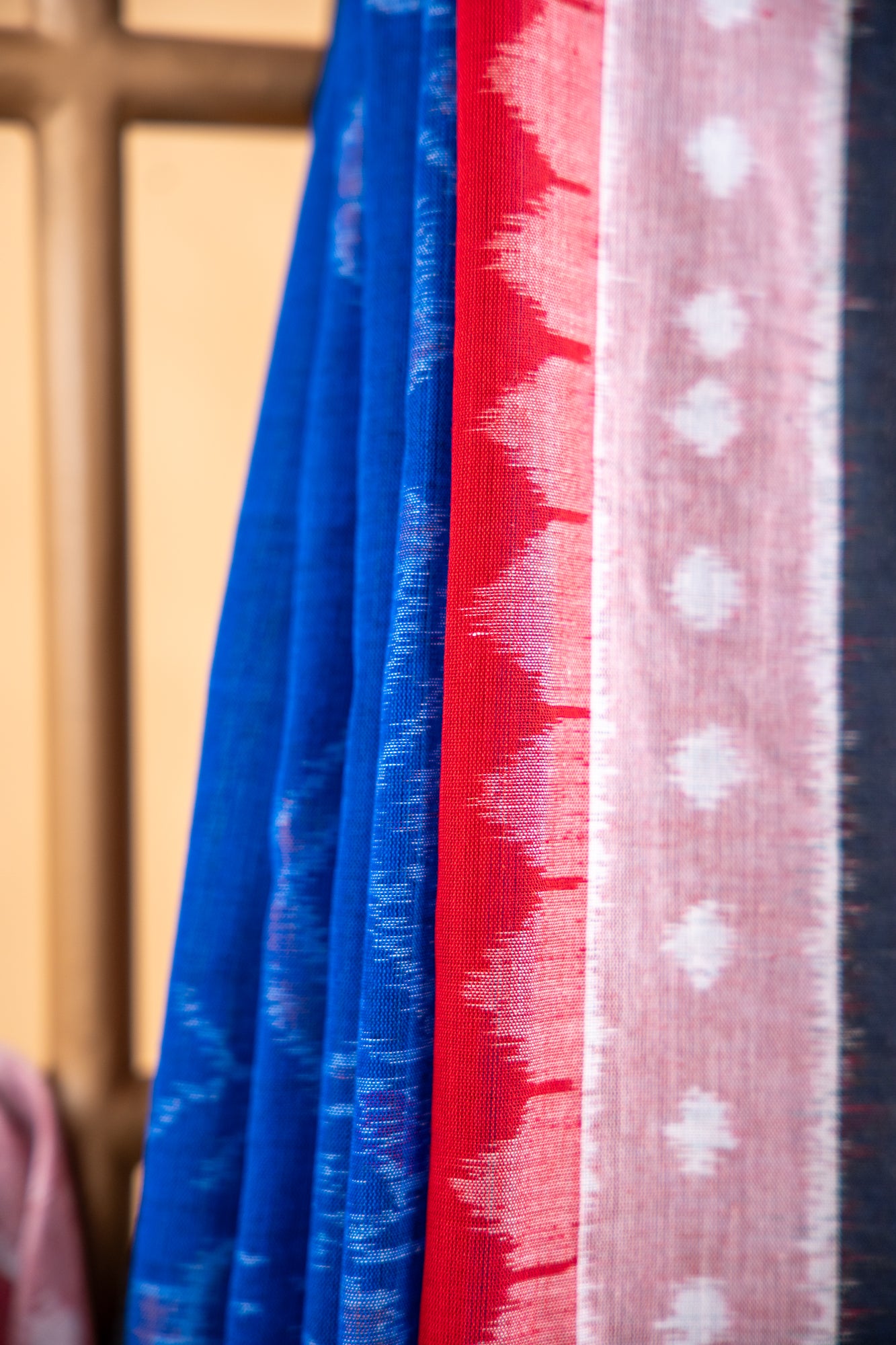Royal Blue Sambalpuri Cotton Handloom Saree with Traditional Ikat Motifs | Atulyakarigari