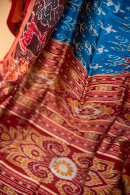 Red Khandua Silk Saree Online | Handwoven Odisha Heritage Saree