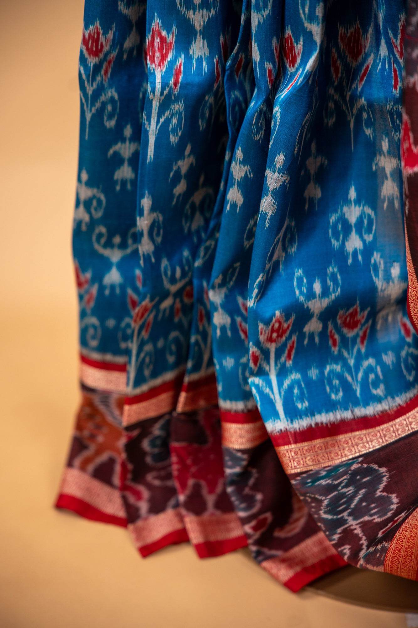 Red Khandua Silk Saree Online | Handwoven Odisha Heritage Saree