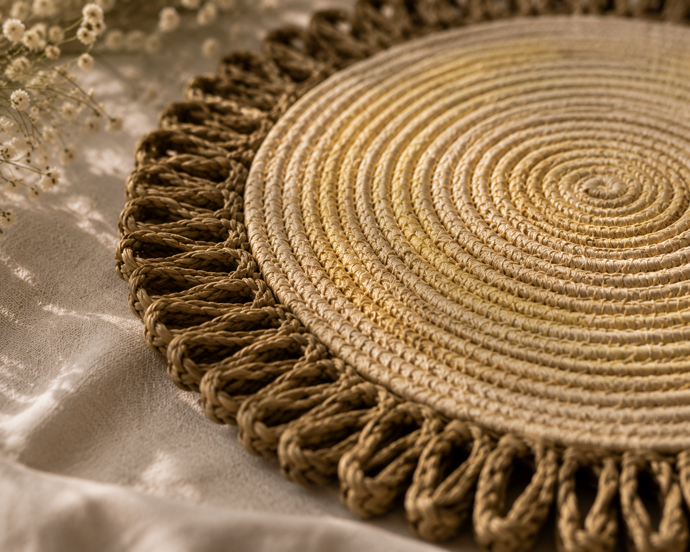 Table Mat With Jute Lacing