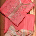 Pure Woolen Pink embroidery design winter- Suit set