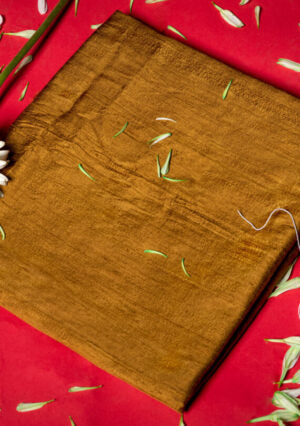 Pure Raw Silk Fabrics | Brown | Handwoven