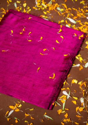 Pure Raw Silk Fabrics | Magenta Pink | Handwoven