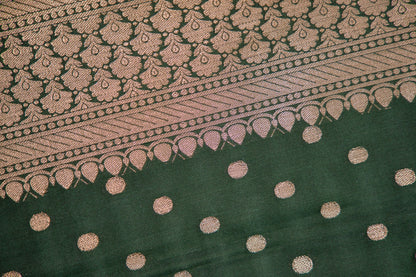 Bottle Green Gold Booti Banarasi Dupatta