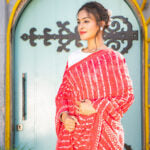Hand Dyed - Pure Pink - Georgette - Chikankari Saree - Atulyakarigari