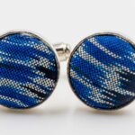 Royal Blue Ikat Tie and Cufflink Set