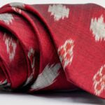 Maroon Ikat Tie and Cufflink Set