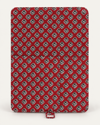 Handmade Golden Grass File Folder in Red | Atulya Karigari