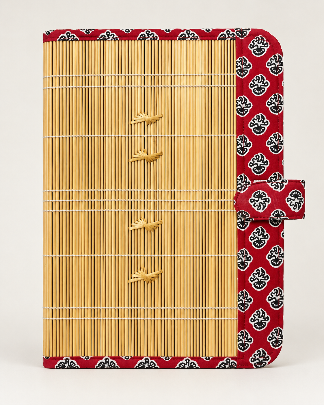 Handmade Golden Grass File Folder in Red | Atulya Karigari