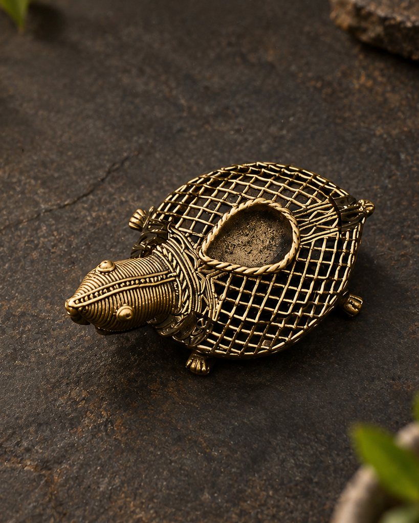 Dhokra turtle with Lamp