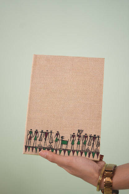 Handcrafted Warli Art Stationery Gift Set with File Folder, Diary & Eco-Friendly Pen | Atulya Karigari