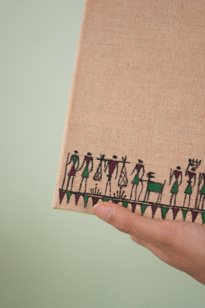 Handcrafted Warli Art Stationery Gift Set with File Folder, Diary & Eco-Friendly Pen | Atulya Karigari