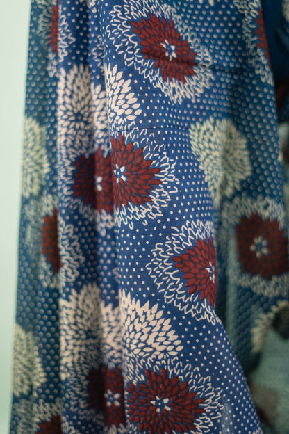 Indigo Dahlia Polka Dot Mul Mul Cotton Saree