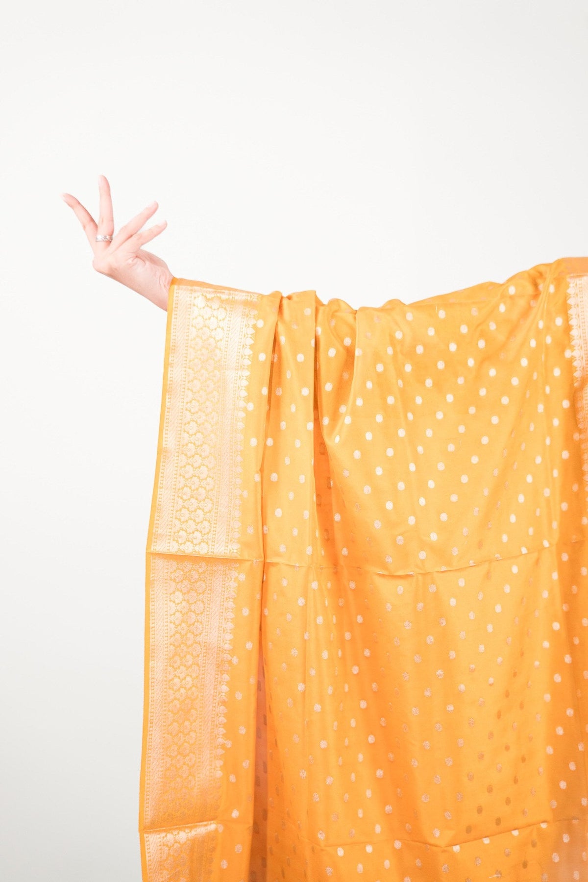 Mustard Dot Booti Banarasi Dupatta
