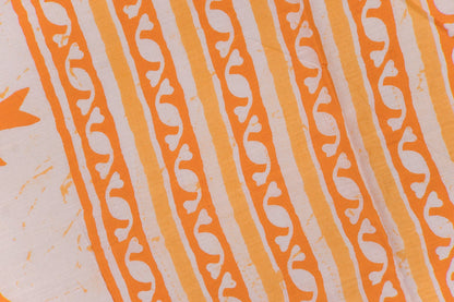 Mustard Geometric Grid Mul Mul Cotton Saree