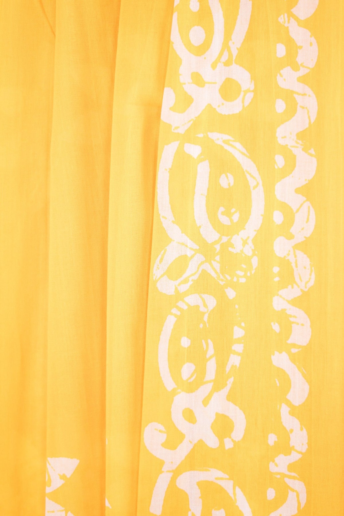 Mustard Sunflower Batik Mul Mul Cotton Saree