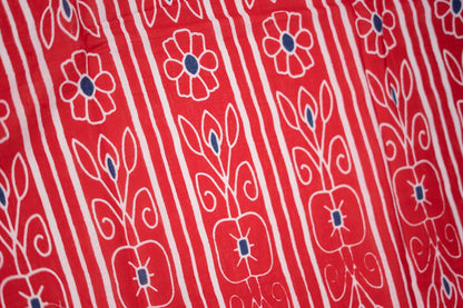 Navy Blue Ikat Temple Border Mul Mul Cotton Saree