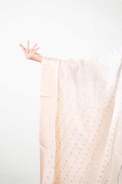 Off-White Gold Booti Banarasi Dupatta