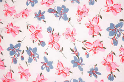 Off-White Hand-Painted Lily Mul Mul Cotton Saree
