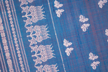 Peacock Blue Butterfly Tussar Saree