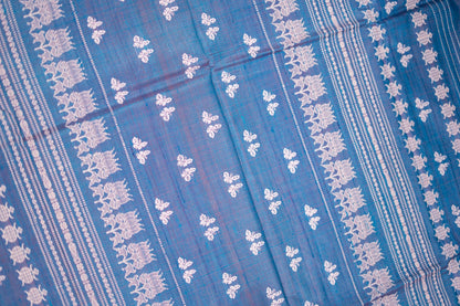 Peacock Blue Butterfly Tussar Saree
