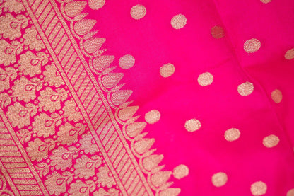 Rani Pink Dot Booti Banarasi Dupatta