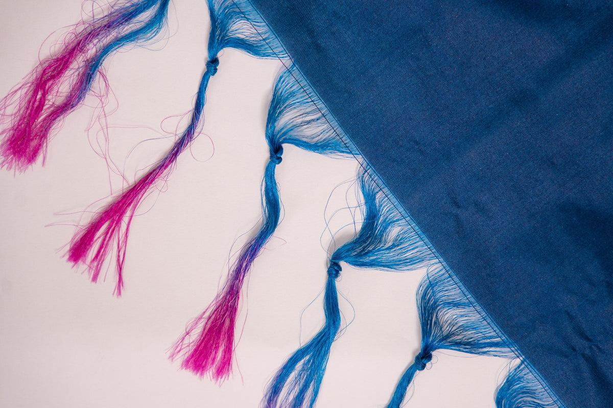 Royal Blue Leaf Motif Banarasi Dupatta