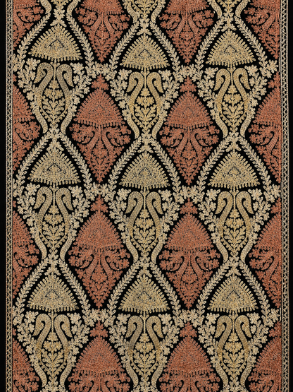 Black Kashmiri Pashmina Shawl with Resham Thread Handwork