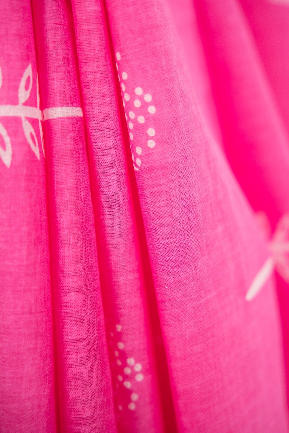 Soft Pink Leaf Bud Mul Mul Cotton Saree