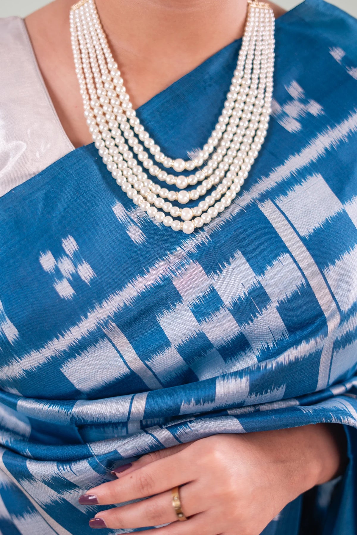 Teal Ice Blue Pasapalli Khandua Silk Saree - image 3