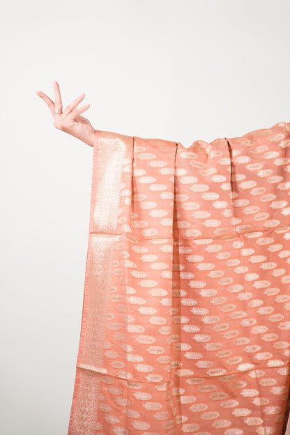 Terracotta Rust Leaf Banarasi Dupatta