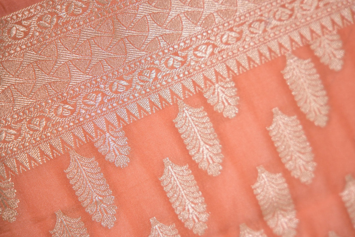 Terracotta Rust Leaf Banarasi Dupatta