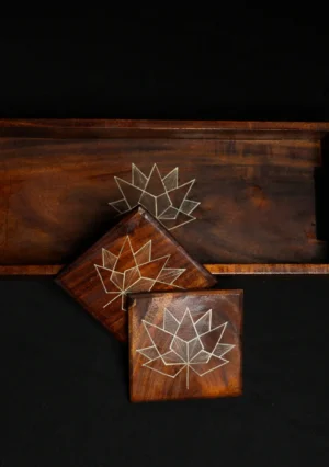 Wooden Tray Coaster Set