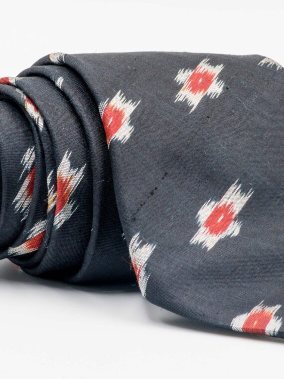 Black Ikat Tie and Cufflink Set