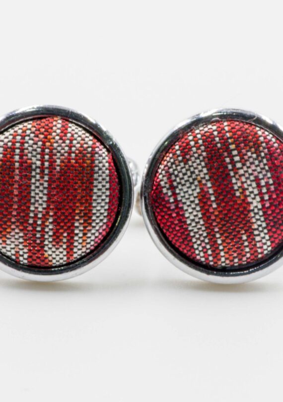 Maroon Ikat Tie and Cufflink Set