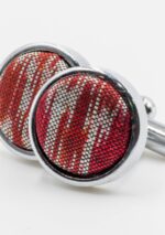 Maroon Ikat Tie and Cufflink Set