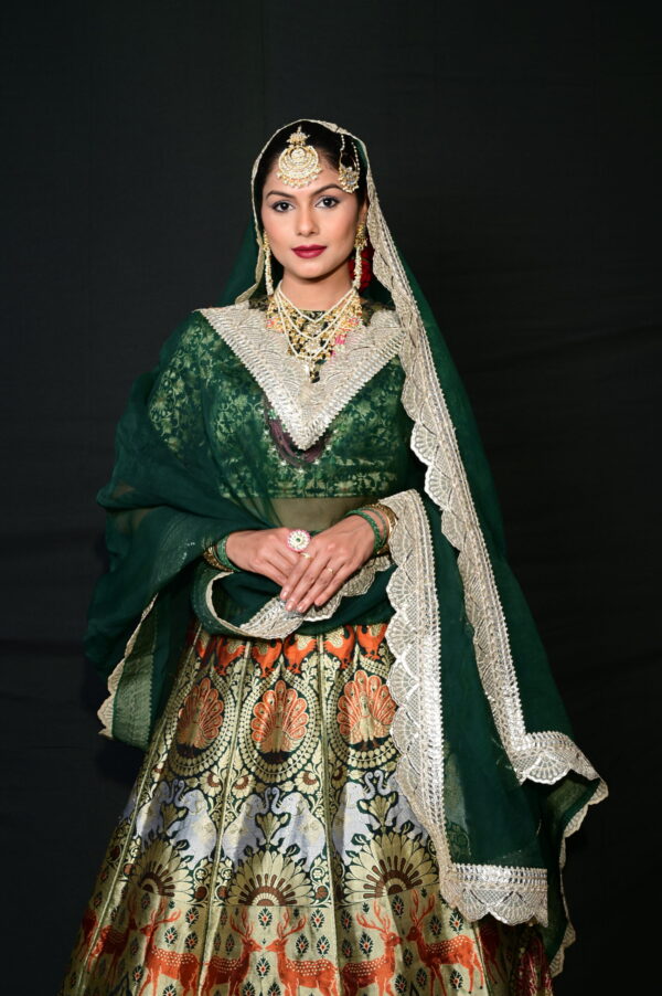 Banarsi Green Lehenga